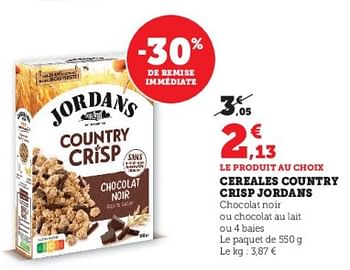Promotions Cereales country crisp jordans - Jordans - Valide de 31/05/2023 à 11/06/2023 chez Super U
