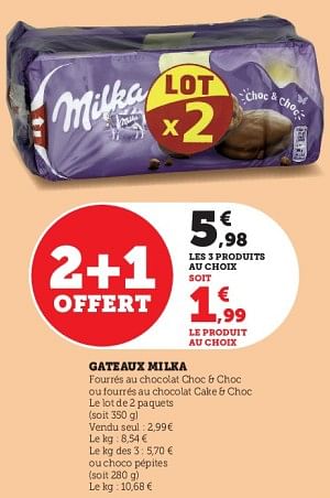 Promotions Gateaux milka - Milka - Valide de 31/05/2023 à 11/06/2023 chez Super U