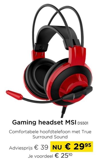 Promoties Gaming headset msi ds501 - MSI - Geldig van 01/06/2023 tot 30/06/2023 bij Molecule