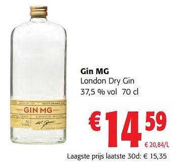 Promoties Gin mg london dry gin - Gin MG - Geldig van 31/05/2023 tot 13/06/2023 bij Colruyt