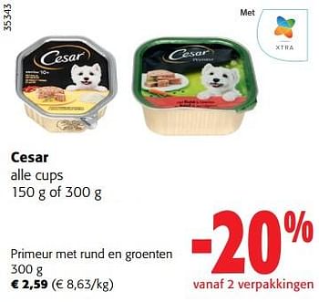 Promoties Cesar primeur met rund en groenten - Cesar - Geldig van 31/05/2023 tot 13/06/2023 bij Colruyt