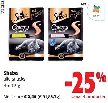Promoties Sheba snacks met zalm - Sheba - Geldig van 31/05/2023 tot 13/06/2023 bij Colruyt