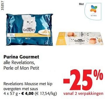 Promoties Purina gourmet revelations mousse met kip overgoten met saus - Purina - Geldig van 31/05/2023 tot 13/06/2023 bij Colruyt