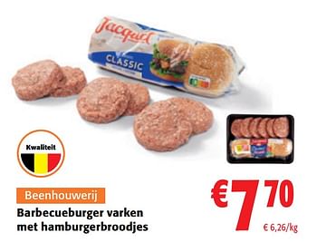 Promotions Barbecueburger varken met hamburgerbroodjes - Produit maison - Colruyt - Valide de 31/05/2023 à 13/06/2023 chez Colruyt