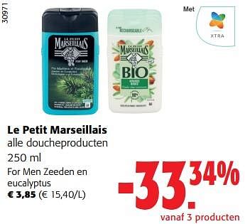 Promoties Le petit marseillais doucheproducten for men zeeden en eucalyptus - Le Petit Marseillais - Geldig van 31/05/2023 tot 13/06/2023 bij Colruyt