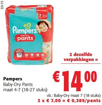 Promoties Pampers baby-dry pants maat 7 - Pampers - Geldig van 31/05/2023 tot 13/06/2023 bij Colruyt