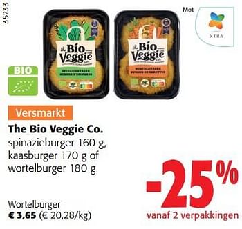 Promoties The bio veggie co. wortelburger - The Bio Veggie Company - Geldig van 31/05/2023 tot 13/06/2023 bij Colruyt