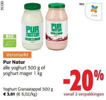 Promoties Pur natur yoghurt granaatappel - Pur Natur - Geldig van 31/05/2023 tot 13/06/2023 bij Colruyt