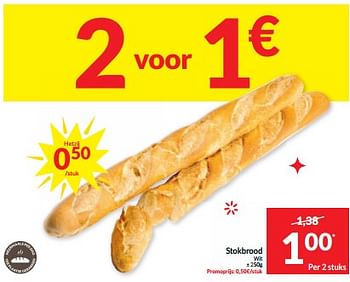 Promoties Stokbrood wit - Huismerk - Intermarche - Geldig van 06/06/2023 tot 11/06/2023 bij Intermarche