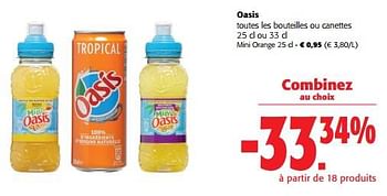 Promotions Oasis mini orange - Oasis - Valide de 31/05/2023 à 13/06/2023 chez Colruyt