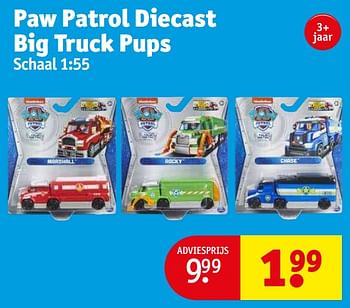 Promoties Paw patrol diecast big truck pups - Spin Master - Geldig van 06/06/2023 tot 11/06/2023 bij Kruidvat