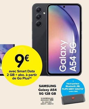Promotions Samsung galaxy a54 5g 128 gb - Samsung - Valide de 30/05/2023 à 30/06/2023 chez Carrefour