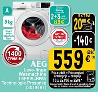 Promoties Aeg lave-linge wasmachine l6fbi94bbw - AEG - Geldig van 06/06/2023 tot 19/06/2023 bij Cora