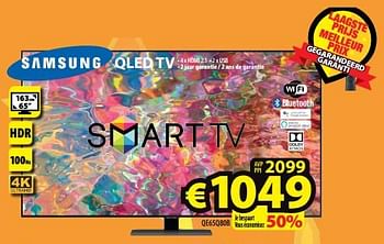 Promotions Samsung qled tv qe65q80b - Samsung - Valide de 07/06/2023 à 14/06/2023 chez ElectroStock
