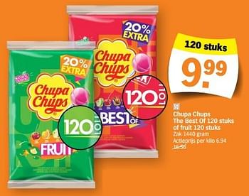 Promoties Chupa chups the best of fruit - Chupa Chups - Geldig van 05/06/2023 tot 11/06/2023 bij Albert Heijn