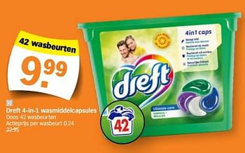 Promoties Dreft 4-in-1 wasmiddelcapsules - Dreft - Geldig van 05/06/2023 tot 11/06/2023 bij Albert Heijn