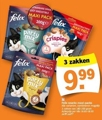 Promotions Felix snacks maxi-packs - Purina - Valide de 05/06/2023 à 11/06/2023 chez Albert Heijn