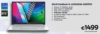 Promoties Asus zenbook 14 ux3402va-km157w - Asus - Geldig van 01/06/2023 tot 30/06/2023 bij Compudeals