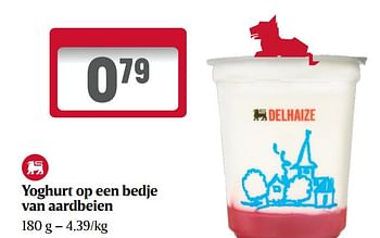 Promoties Yoghurt op een bedje van aardbeien - Huismerk - Delhaize - Geldig van 08/06/2023 tot 14/06/2023 bij Delhaize