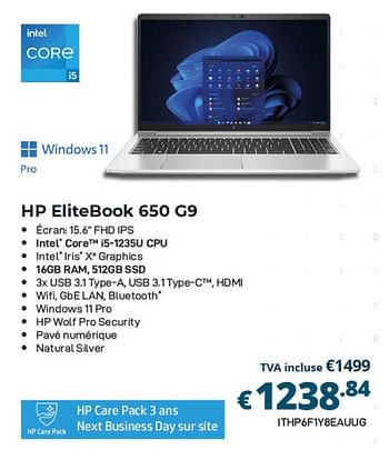 Promotions Hp elitebook 650 g9 - HP - Valide de 01/06/2023 à 30/06/2023 chez Compudeals