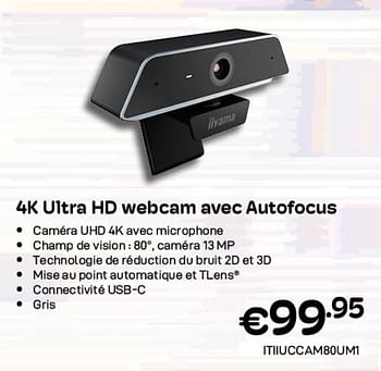 Promotions Iiyama 4k ultra hd webcam met autofocus - Iiyama - Valide de 01/06/2023 à 30/06/2023 chez Compudeals