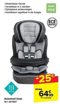Promoties Autostoel imax - Tex Baby - Geldig van 07/06/2023 tot 19/06/2023 bij Carrefour