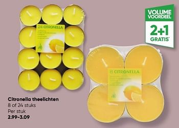Promoties Citronella theelichten - Huismerk - Big Bazar - Geldig van 05/06/2023 tot 18/06/2023 bij Big Bazar
