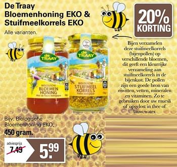 Promoties Biologische bloemenhoning eko - de Traay - Geldig van 31/05/2023 tot 17/06/2023 bij De Online Drogist