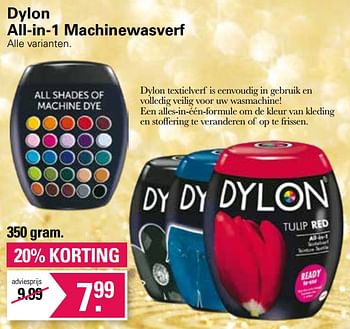 Promoties Dylon all-in-1 machinewasverf - Dylon - Geldig van 31/05/2023 tot 17/06/2023 bij De Online Drogist