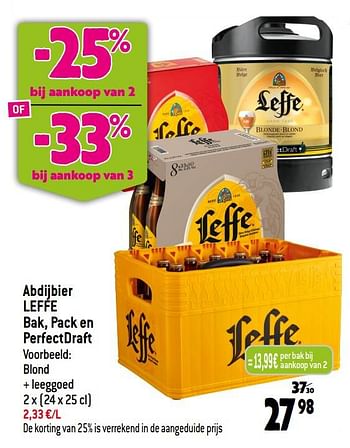 Promoties Abdijbier leffe - Leffe - Geldig van 07/06/2023 tot 13/06/2023 bij Smatch