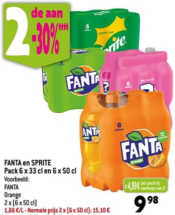 Promoties Fanta orange - Fanta - Geldig van 07/06/2023 tot 13/06/2023 bij Smatch