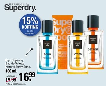 Promoties Superdry eau de toilette natural spray soho - Superdry - Geldig van 31/05/2023 tot 17/06/2023 bij De Online Drogist