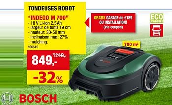 Promotions Bosch tondeuses robot indego m 700 - Bosch - Valide de 07/06/2023 à 18/06/2023 chez Hubo