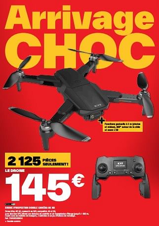 Promotions Drone d’inspection double caméra 6k hd - Produit Maison - Brico Depot - Valide de 02/06/2023 à 15/06/2023 chez Brico Depot