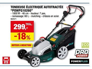 Promotions Powerplus tondeuse électrique autotractée powpg10260 - Powerplus - Valide de 07/06/2023 à 18/06/2023 chez Hubo