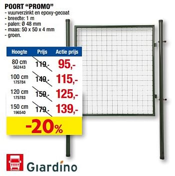 Promoties Poort promo - Giardino - Geldig van 07/06/2023 tot 18/06/2023 bij Hubo