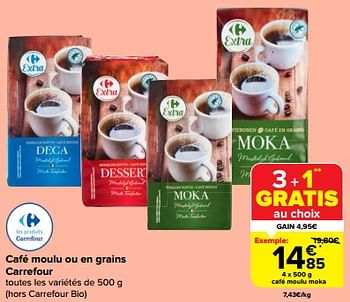 Promotions Café moulu moka - Produit maison - Carrefour  - Valide de 07/06/2023 à 13/06/2023 chez Carrefour