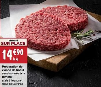 Promoties Préparation de viande de boeuf assaisonnée à la tomate - Huismerk - Migros - Geldig van 06/06/2023 tot 18/06/2023 bij Migros
