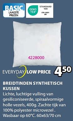 Promoties Breidtinden synthetisch kussen - Huismerk - Jysk - Geldig van 05/06/2023 tot 30/06/2023 bij Jysk