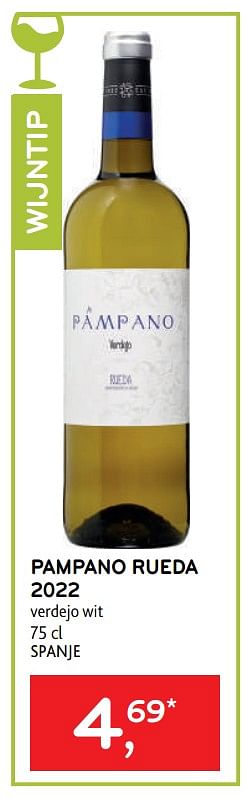 Promoties Pampano rueda 2022 verdejo wit - Witte wijnen - Geldig van 14/06/2023 tot 27/06/2023 bij Alvo