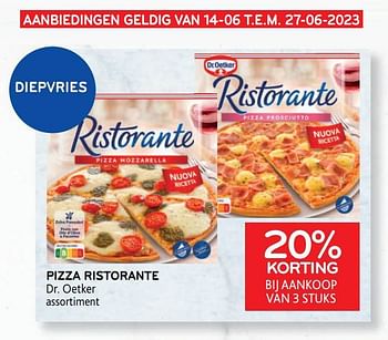 Promoties Pizza ristorante dr. oetker 20% korting bij aankoop van 3 stuks - Dr. Oetker - Geldig van 14/06/2023 tot 27/06/2023 bij Alvo