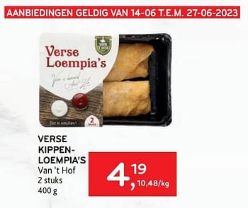 Promoties Verse kippenloempia’s van ‘t hof - Van 't Hof - Geldig van 14/06/2023 tot 27/06/2023 bij Alvo