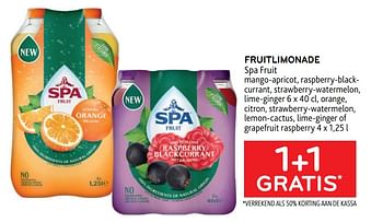Promoties Fruitlimonade spa fruit 1+1 gratis - Spa - Geldig van 14/06/2023 tot 27/06/2023 bij Alvo