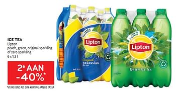 Promoties Ice tea lipton 2e aan -40% - Lipton - Geldig van 14/06/2023 tot 27/06/2023 bij Alvo