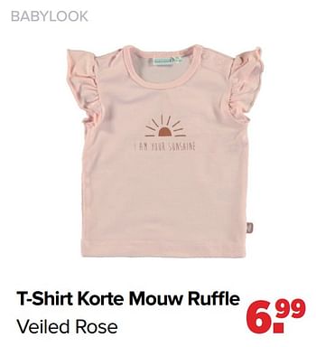 Promoties T-shirt korte mouw ruffle - Baby look - Geldig van 05/06/2023 tot 01/07/2023 bij Baby-Dump