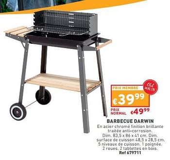 Promotions Barbecue darwin - Produit maison - Trafic  - Valide de 07/06/2023 à 12/06/2023 chez Trafic