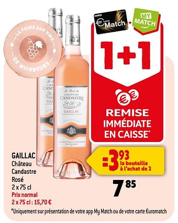 Promoties Gaillac château candastre rosé - Rosé wijnen - Geldig van 07/06/2023 tot 13/06/2023 bij Smatch