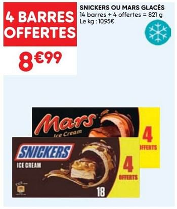 Promotions Snickers ou mars glacés - Produit Maison - Leader Price - Valide de 07/06/2023 à 13/06/2023 chez Leader Price