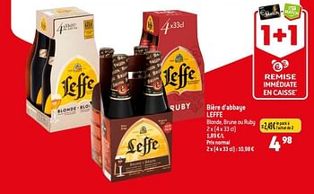 Promotions Bière d’abbaye leffe blonde, brune ou ruby - Leffe - Valide de 07/06/2023 à 13/06/2023 chez Match