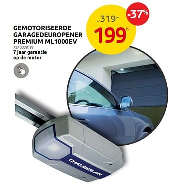 Promoties Gemotoriseerde garagedeuropener premium ml1000ev - Chamberlain - Geldig van 14/06/2023 tot 26/06/2023 bij Brico